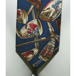 JOHN FARLEY Clothiers Newburyport Tie Silk Necktie Men Golf Irons Drivers Clubs